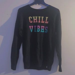 black graphic sweater